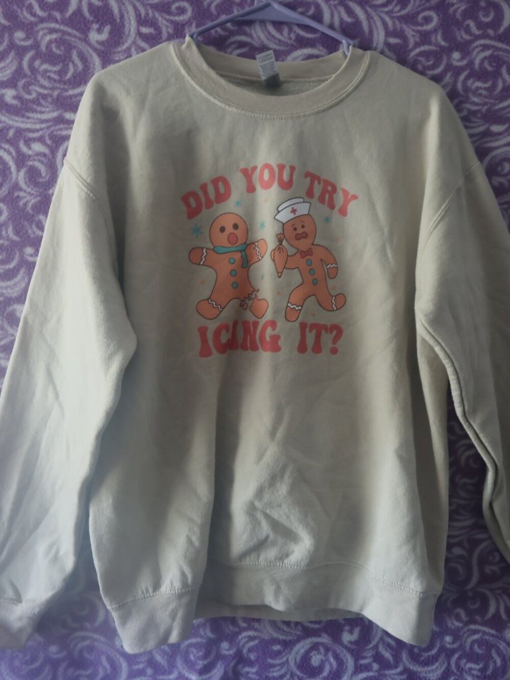 Gildan "did you try icing it?' Ugly Christmas sweater ginger breads. heavy blend